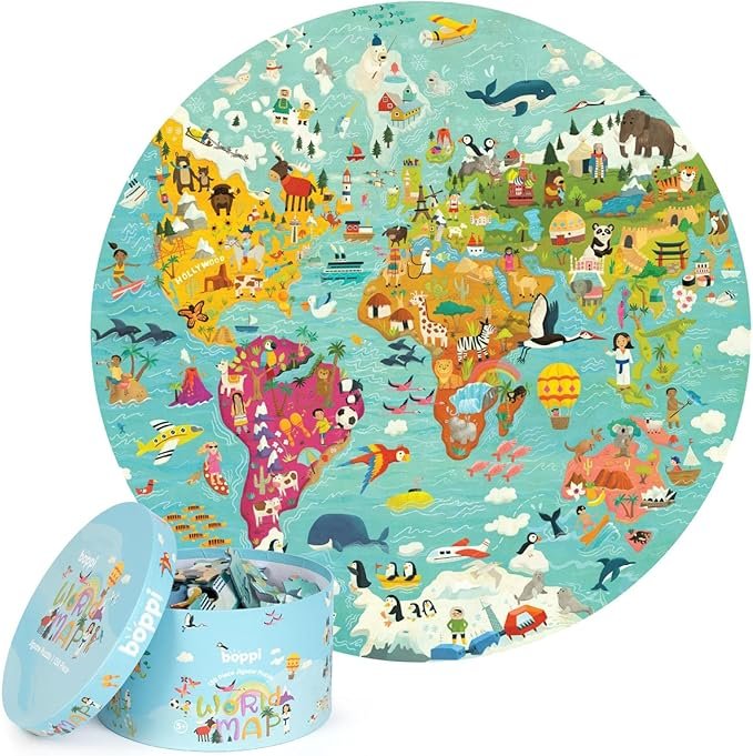 Puzzle rond carte du monde