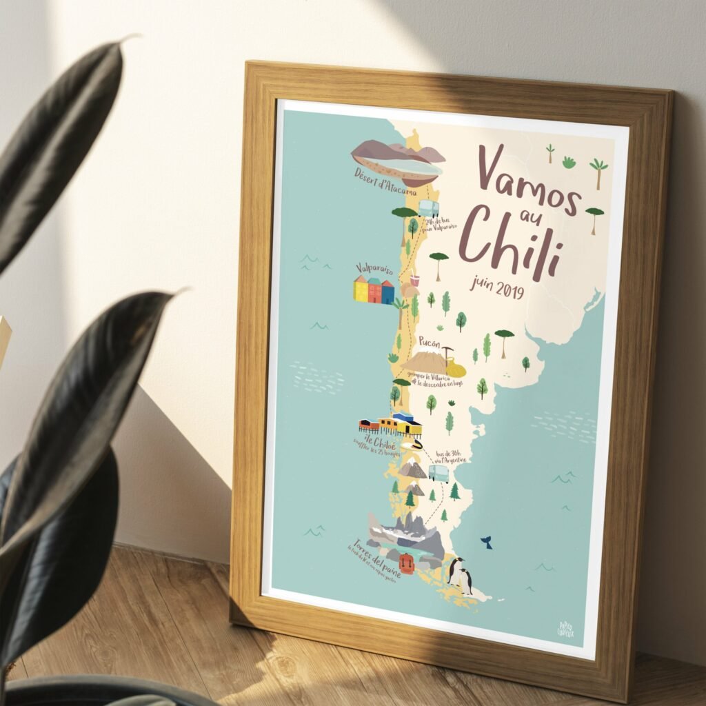 affiche de voyage personnalisée papier curieux