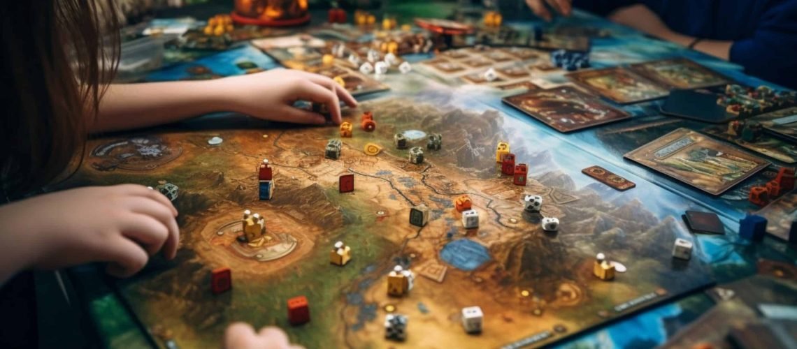 Enfants jouant à un jeu de société